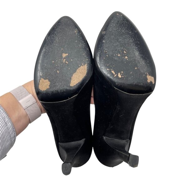 Dolce&Gabbana Black Satin Heel Size 37.5 Decollete Raso in Nero Platform - Picture 13 of 16